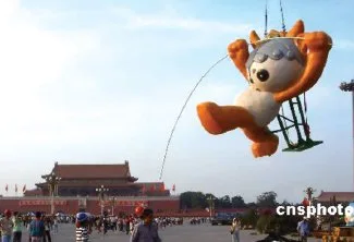 공공 행사에 전시된 대형 PU 폼 마스코트 풍선